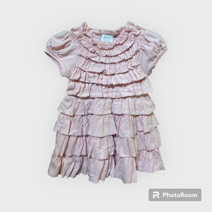 Lemon Loves Layette light pink‎ short sleeve ruffle dress Size 12-18 months